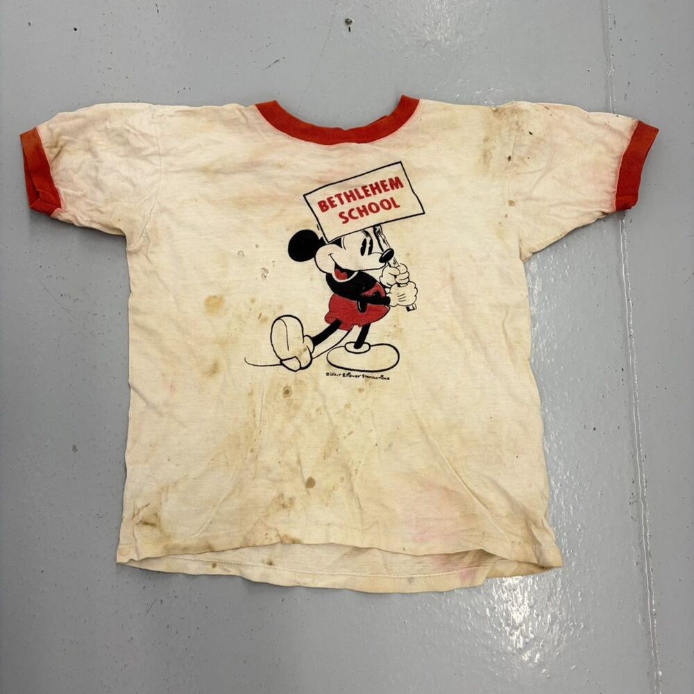 Vintage 60s Bethlehem School Mickey Ringer Baby Tee